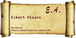 Eckert Alajos névjegykártya